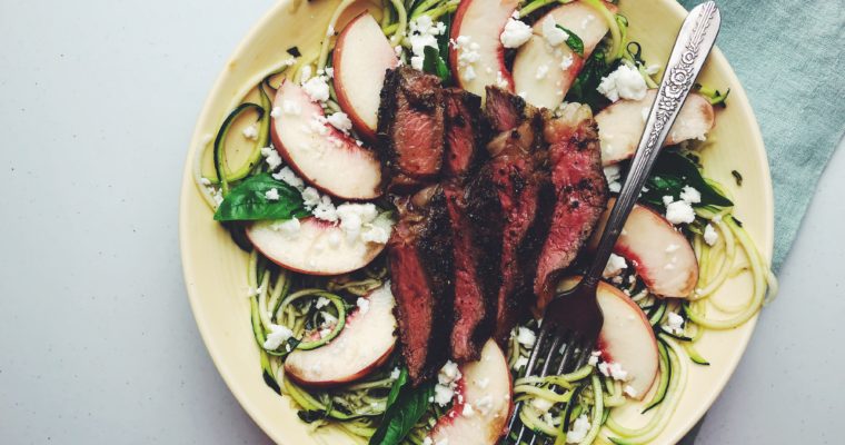 Zucchini & Peach Steak Salad