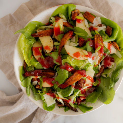 Roasted Carrot Apple Salad w/ Cranberry Vinaigrette